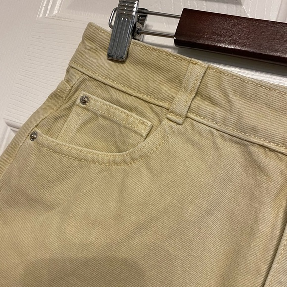 Pale yellow khaki ZARA Boho Shorts Cut Off NWT size 2 - Picture 3 of 8